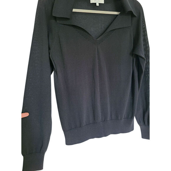 Pearl by Lela Rose Collared Knit Long Sleeve Top Size Small - Picture 3 of 6